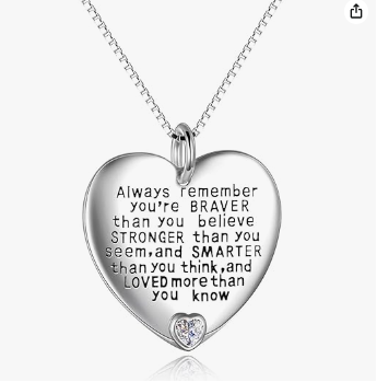 Always Remember You are Braver Than You Believe Jewelry Pendant Necklace Inspirational Gifts 